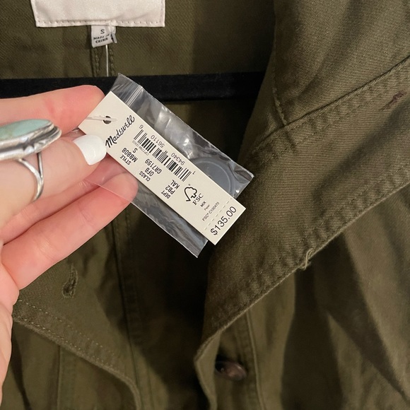 Madewell green jacket cinch waist nwt size s - Picture 3 of 7